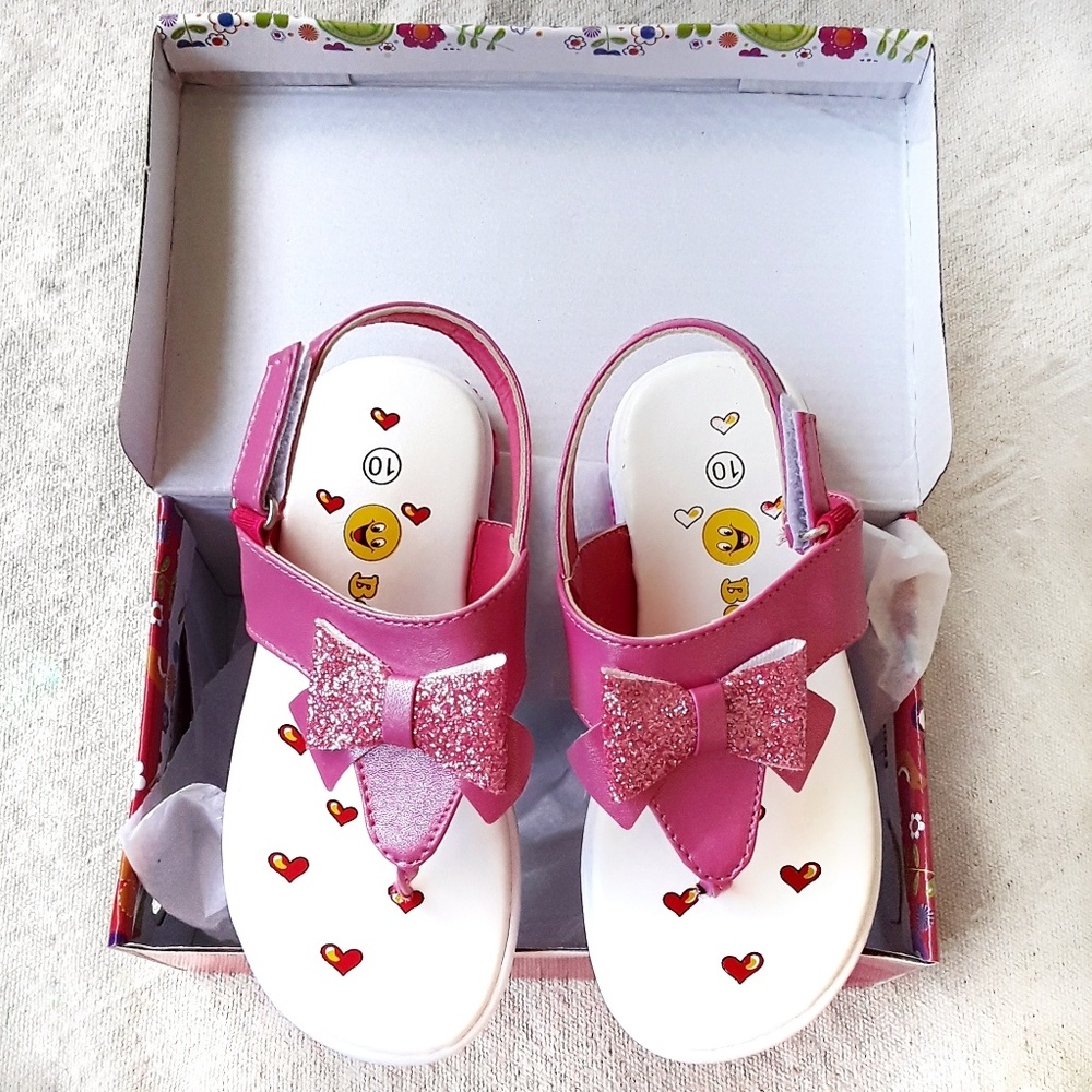 🎀 Pink Sparkle Bow Sandles 🎀